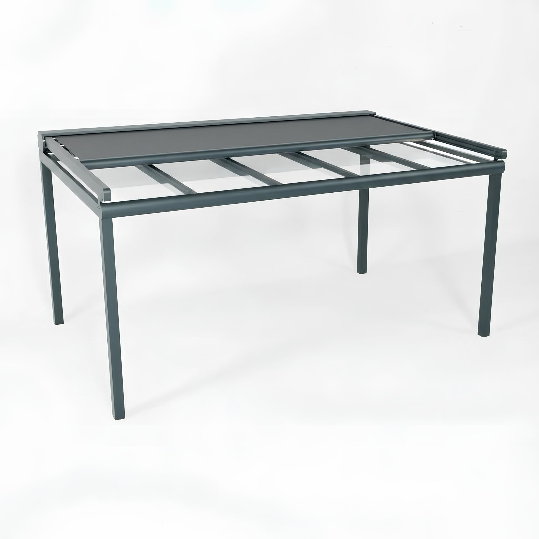 Terrassenüberdachung mit Markise 4×4 | Klares Glas