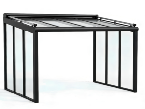 Terrassenüberdachung Sonnenschutz 4×3 | Glas
