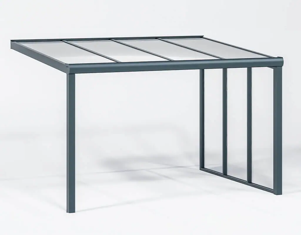 Terrassenüberdachung mit Seitenwand 4×3 | Polycarbonat