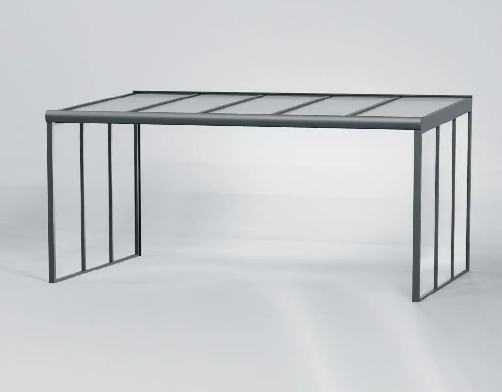 Terrassenüberdachung mit Seitenwand 5×3 | Polycarbonat